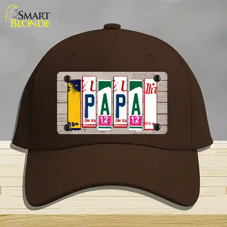 Papa Wood License Plate Art Novelty License Plate Hat Cotton / Dark Brown