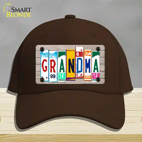 Grandma Wood License Plate Art Novelty License Plate Hat Cotton / Dark Brown