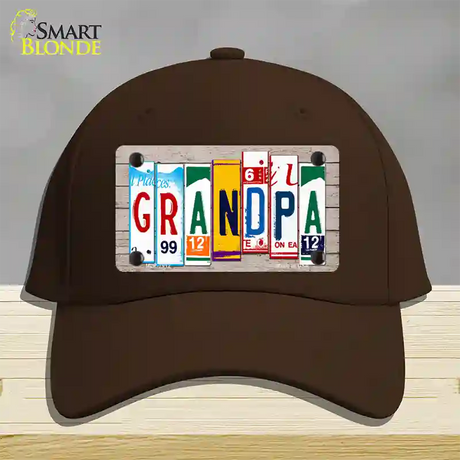 Grandpa Wood License Plate Art Novelty License Plate Hat Cotton / Dark Brown