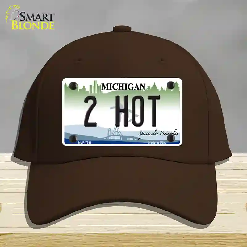 2 Hot Michigan Novelty License Plate Hat Cotton / Dark Brown