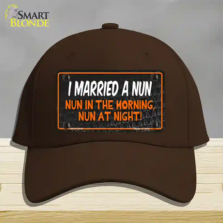 I Married A Nun Novelty License Plate Hat Cotton / Dark Brown