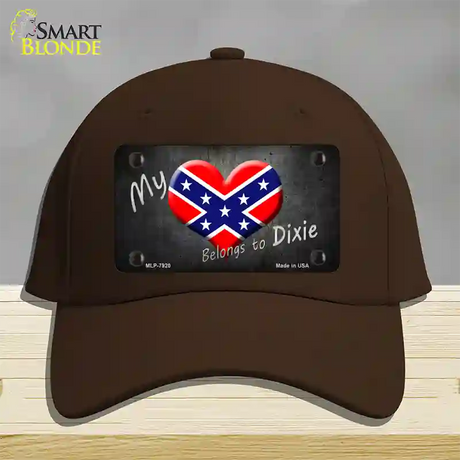 Heart Belongs To Dixie Novelty License Plate Hat Cotton / Dark Brown