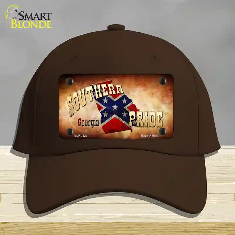 Southern Pride Georgia Novelty License Plate Hat Cotton / Dark Brown