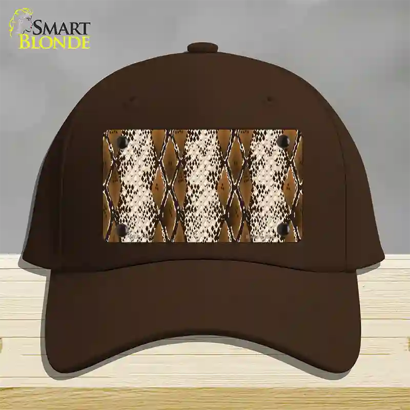 Snake Print Novelty License Plate Hat Cotton / Dark Brown