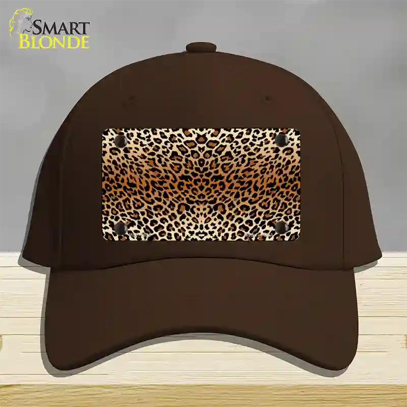 Cheetah Print Novelty License Plate Hat Cotton / Dark Brown