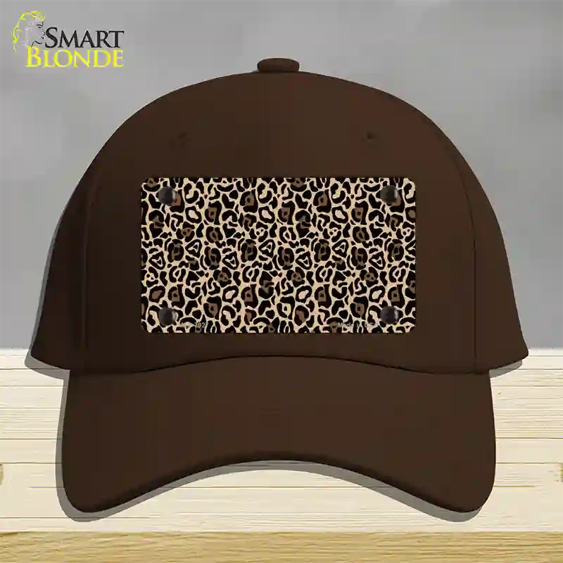 Leopard Print Novelty License Plate Hat Cotton / Dark Brown