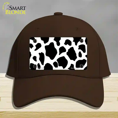 Cow Print Novelty License Plate Hat Cotton / Dark Brown