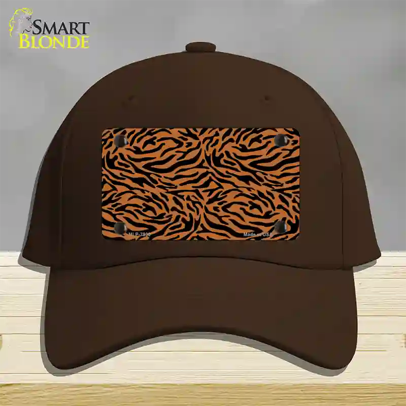 Tiger Print Novelty License Plate Hat Cotton / Dark Brown