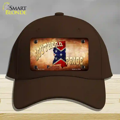 Southern Pride Mississippi Novelty License Plate Hat Cotton / Dark Brown