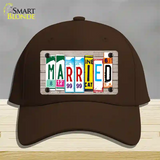 Married Wood License Plate Art Novelty License Plate Hat Cotton / Dark Brown