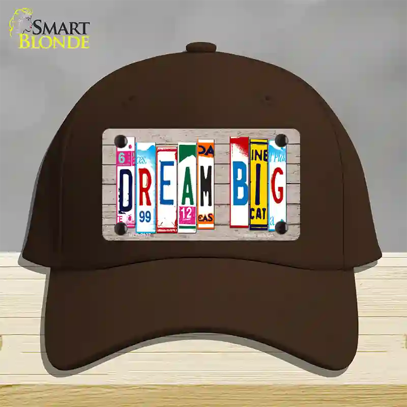 Dream Big Wood License Plate Art Novelty License Plate Hat Cotton / Dark Brown