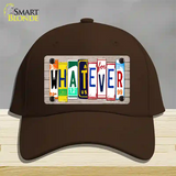 Whatever Wood License Plate Art Novelty License Plate Hat Cotton / Dark Brown