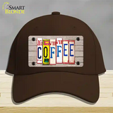 Coffee Wood License Plate Art Novelty License Plate Hat Cotton / Dark Brown