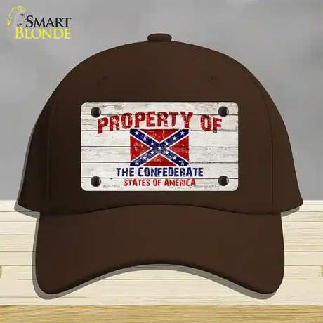 Property Of Confederate States Novelty License Plate Hat Cotton / Dark Brown