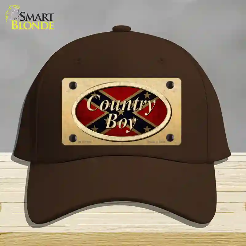 Country Boy Confederate Novelty License Plate Hat Cotton / Dark Brown