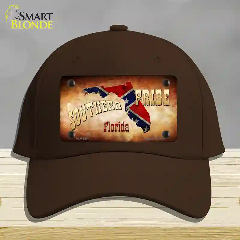 Southern Pride Florida Novelty License Plate Hat Cotton / Dark Brown