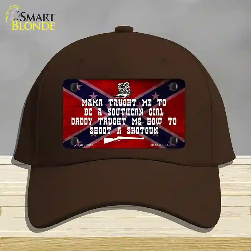 Mama Taught Me Novelty License Plate Hat Cotton / Dark Brown