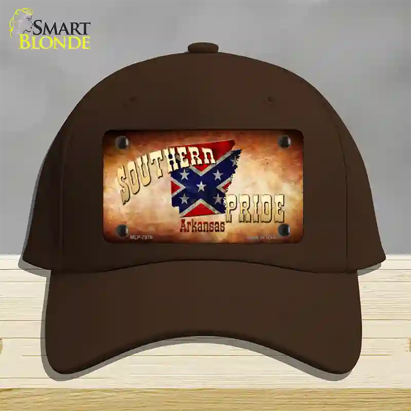 Southern Pride Arkansas Novelty License Plate Hat Cotton / Dark Brown