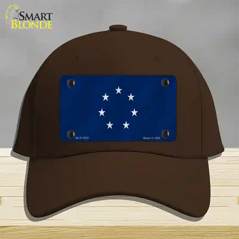 First Confederate Flag 7 Stars Novelty License Plate Hat Cotton / Dark Brown