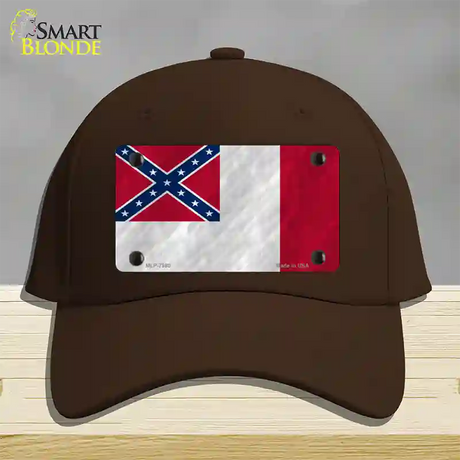 Third Confederate Flag Novelty License Plate Hat Cotton / Dark Brown