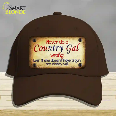 Country Gal Wrong Novelty License Plate Hat Cotton / Dark Brown