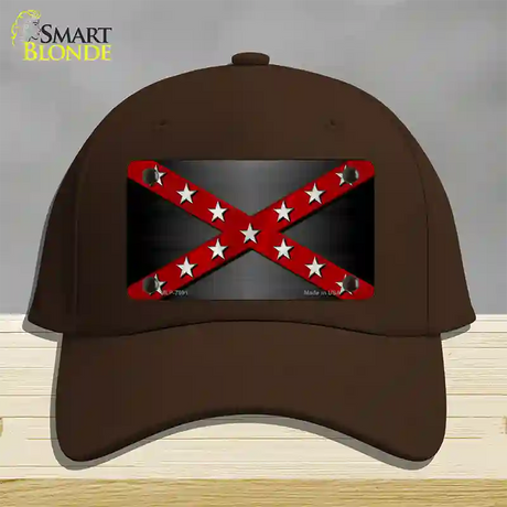 Confederate Stripes Red Novelty License Plate Hat Cotton / Dark Brown