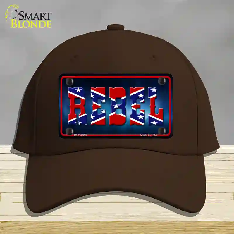 Rebel Novelty License Plate Hat Cotton / Dark Brown