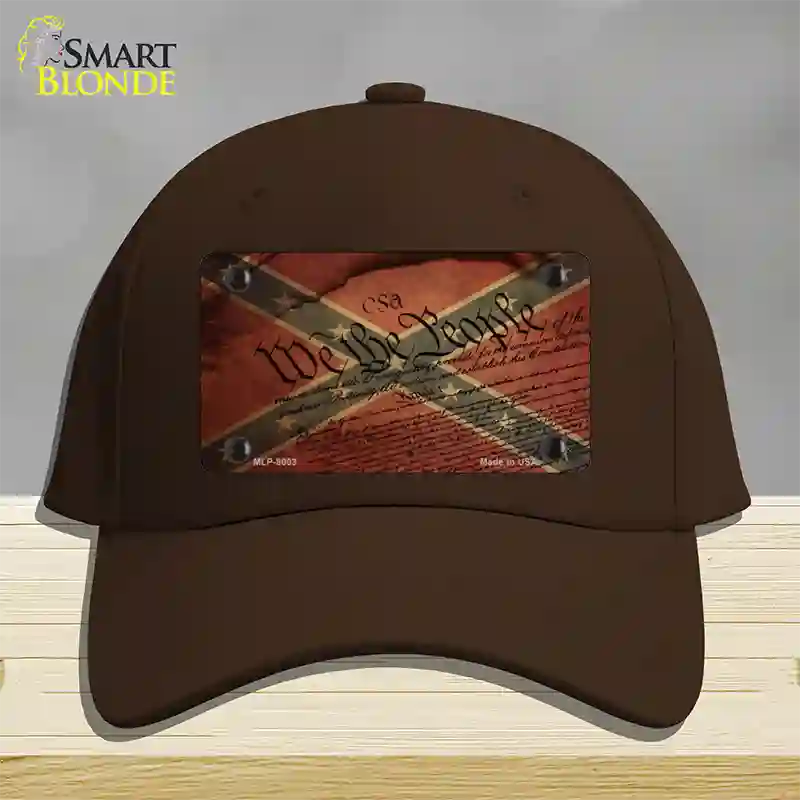 We The People Confederate Novelty License Plate Hat Cotton / Dark Brown