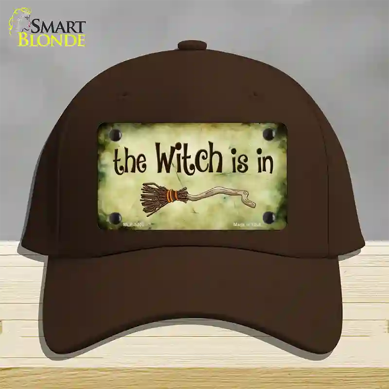 The Witch Is In Novelty License Plate Hat Cotton / Dark Brown