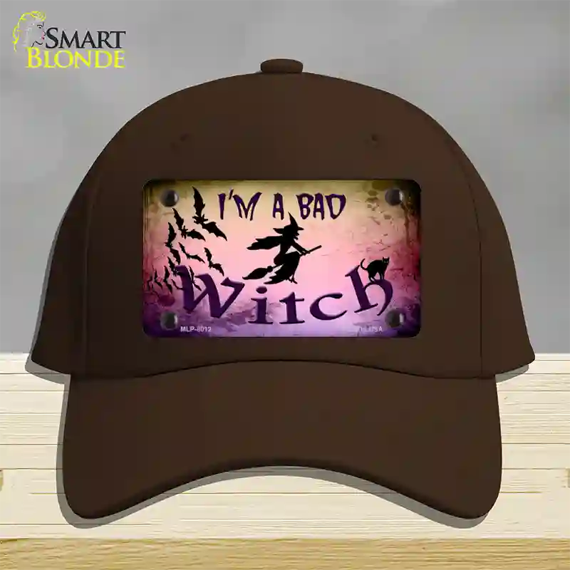 Im A Bad Witch Novelty License Plate Hat Cotton / Dark Brown