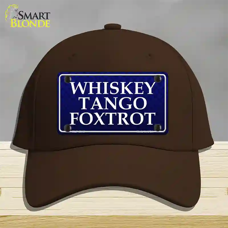 Whiskey Tango Foxtrot Novelty License Plate Hat Cotton / Dark Brown