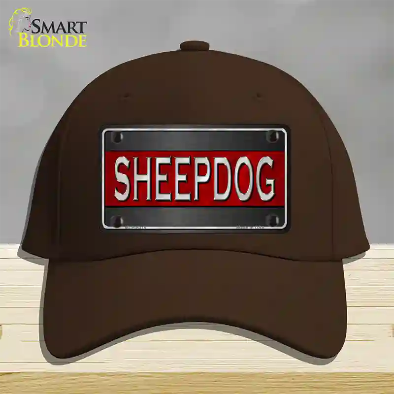 Sheepdog Thin Red Line Novelty License Plate Hat Cotton / Dark Brown