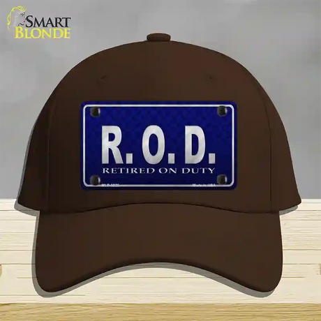 Retired On Duty Novelty License Plate Hat Cotton / Dark Brown