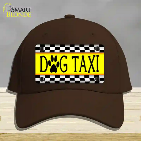 Dog Taxi Novelty License Plate Hat Cotton / Dark Brown