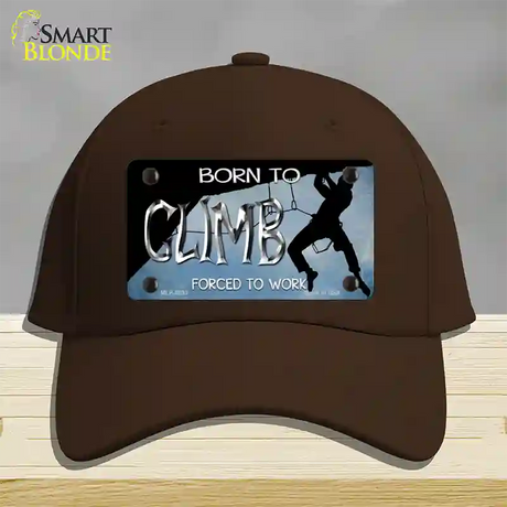 Born To Climb Novelty License Plate Hat Cotton / Dark Brown