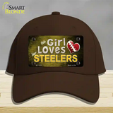 This Girl Loves Her Steelers Novelty License Plate Hat Cotton / Dark Brown