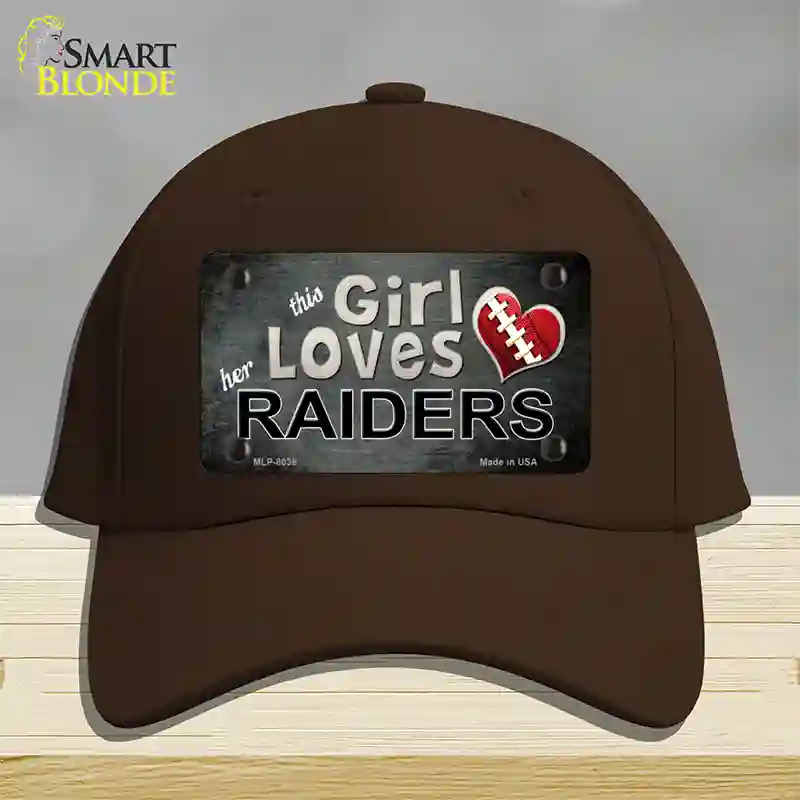 This Girl Loves Her Raiders Novelty License Plate Hat Cotton / Dark Brown