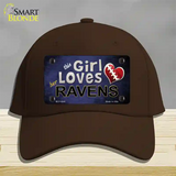 This Girl Loves Her Ravens Novelty License Plate Hat Cotton / Dark Brown