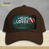 This Girl Loves Her Jaguars Novelty License Plate Hat Cotton / Dark Brown