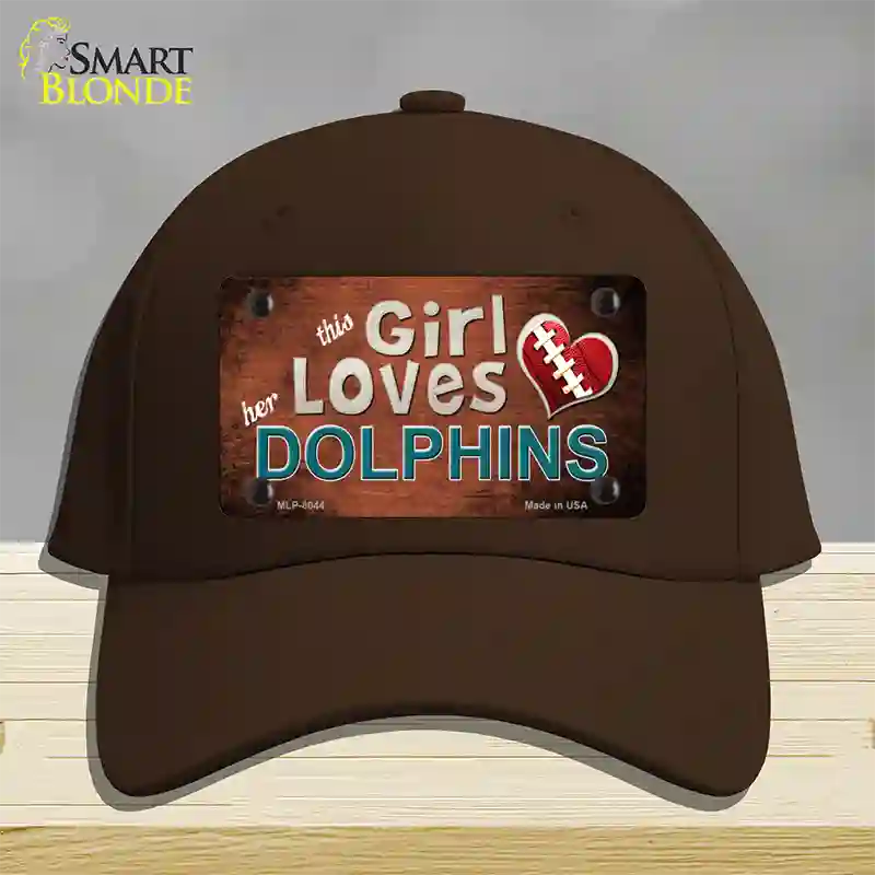 This Girl Loves Her Dolphins Novelty License Plate Hat Cotton / Dark Brown