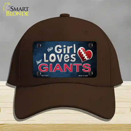 This Girl Loves Her Giants Novelty License Plate Hat Cotton / Dark Brown