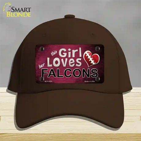 This Girl Loves Her Falcons Novelty License Plate Hat Cotton / Dark Brown