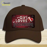 This Girl Loves Her Buccaneers Novelty License Plate Hat Cotton / Dark Brown