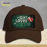 This Girl Loves Her Jets Novelty License Plate Hat Cotton / Dark Brown