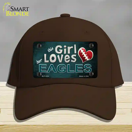 This Girl Loves Her Eagles Novelty License Plate Hat Cotton / Dark Brown