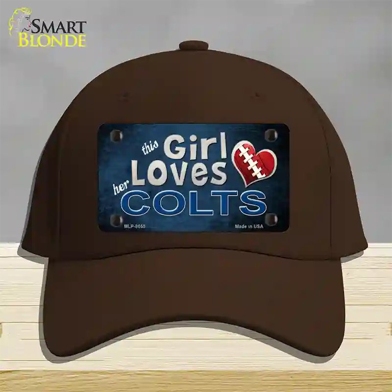 This Girl Loves Her Colts Novelty License Plate Hat Cotton / Dark Brown