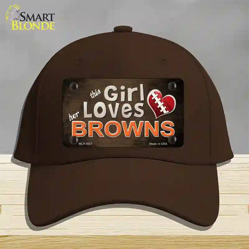 This Girl Loves Her Browns Novelty License Plate Hat Cotton / Dark Brown