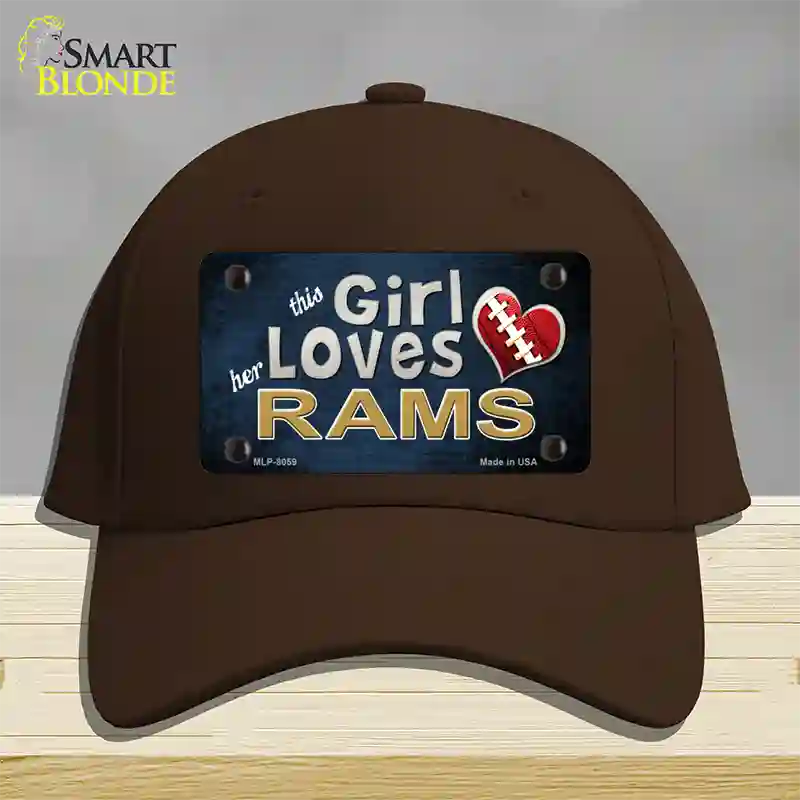 This Girl Loves Her Rams Novelty License Plate Hat Cotton / Dark Brown