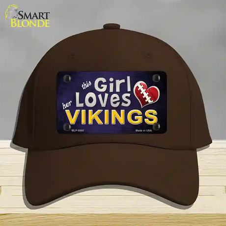 This Girl Loves Her Vikings Novelty License Plate Hat Cotton / Dark Brown