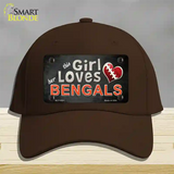 This Girl Loves Her Bengals Novelty License Plate Hat Cotton / Dark Brown